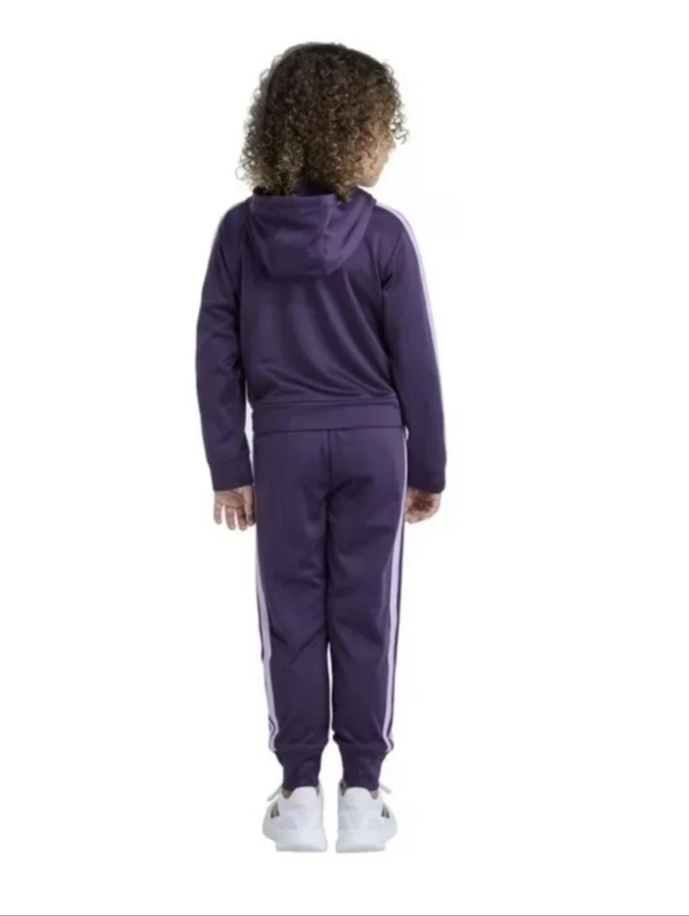 EUC Adidas Kids' 2 Piece Tracksuit Set, Jacket and Jogger Size 5 Dark Purple